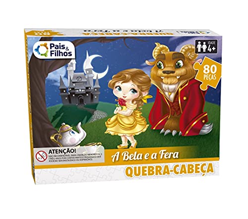 Quebra-cabeça A Bela e a Fera com 80 peças