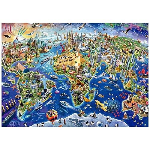 Quebra-cabeça Mapa Mundi Turístico com 5000 peças