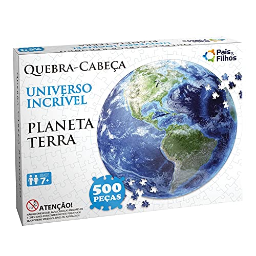 Quebra-cabeça Planeta Terra (redondo) com 500 peças